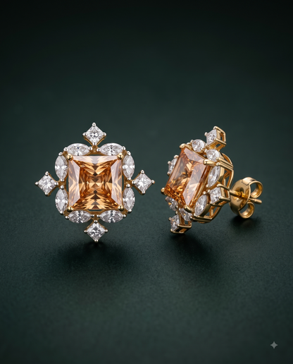 Pure Silver Chic Champagne Studs
