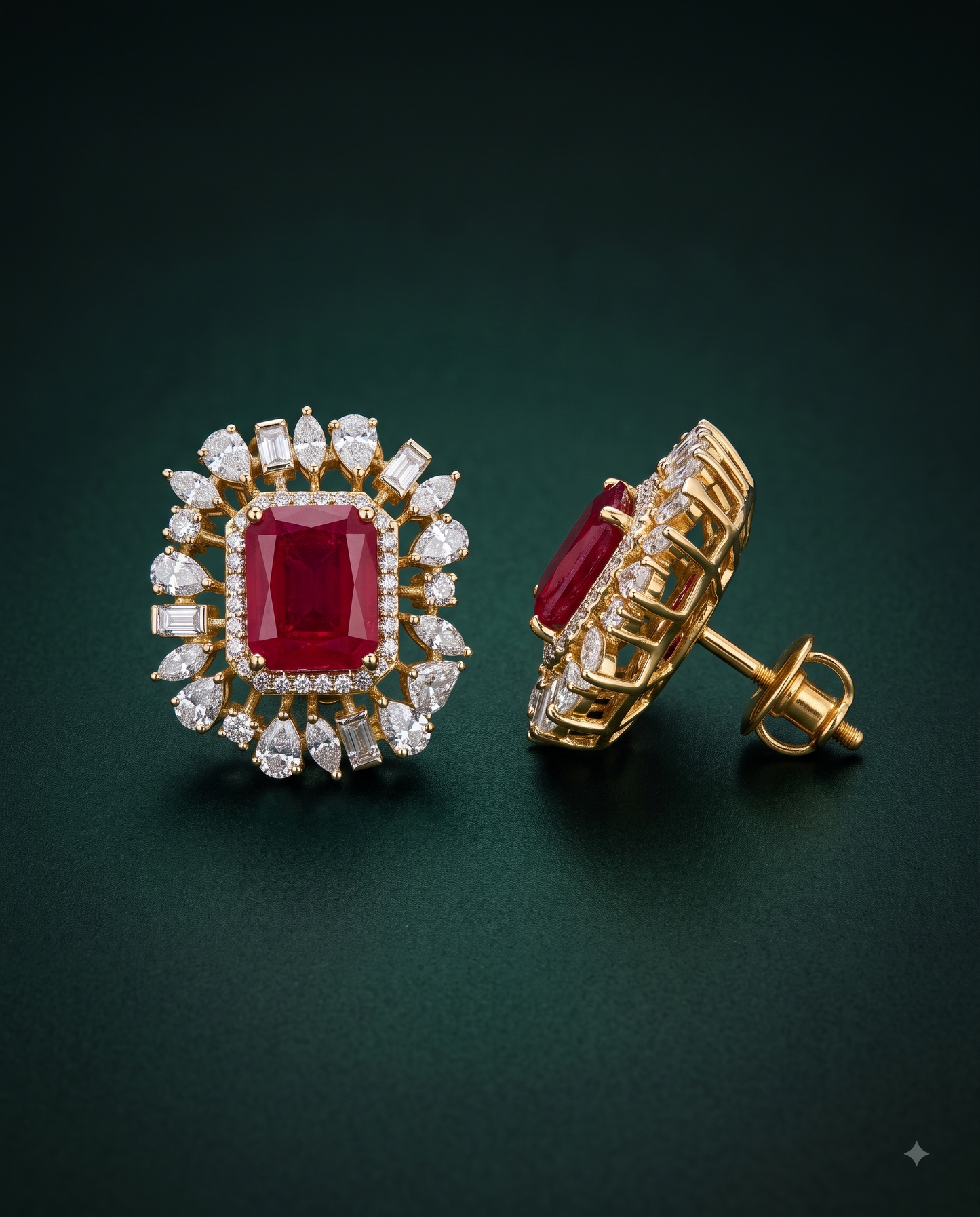 Pure Silver Ruby Mist Studs