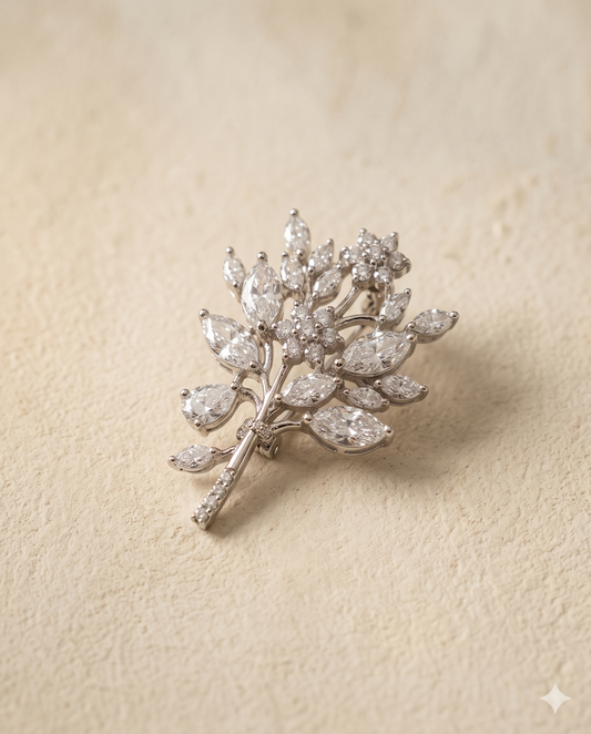 Pure Silver Bouquet Brooch