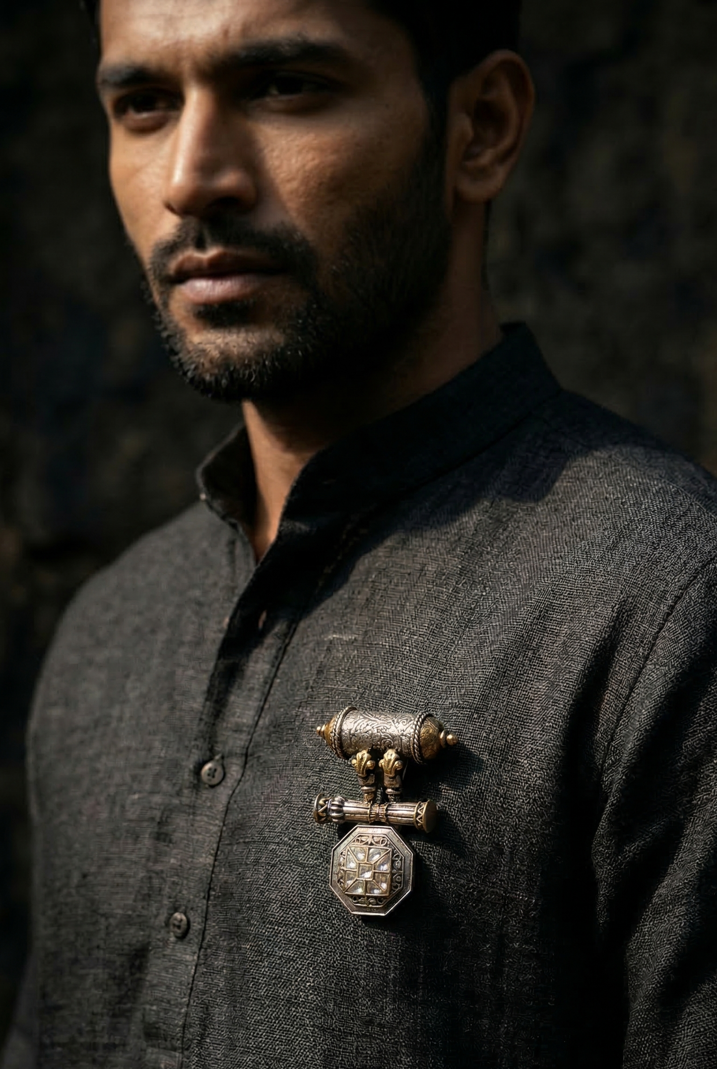 Pure Silver Darbaar Brooch