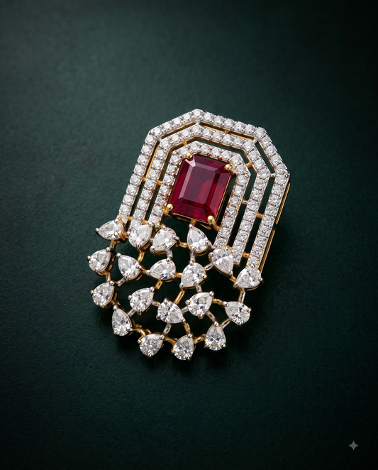 Pure Silver Ruby Melange Pendant