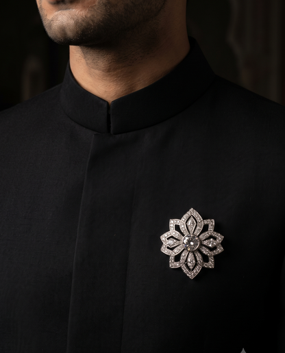 Pure Silver Lotus Brooch