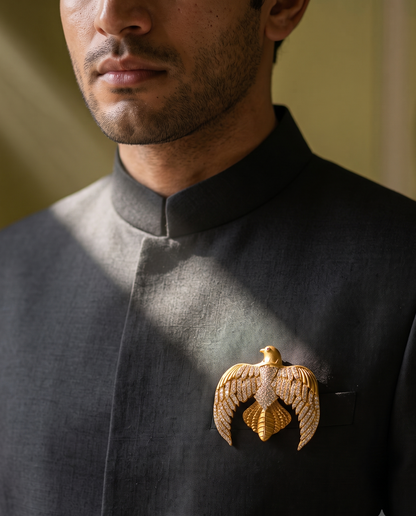 Gilded Falcon Brooch