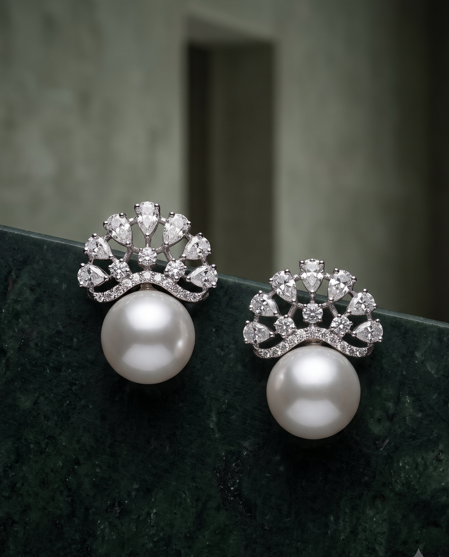 Pearl Crown Studs
