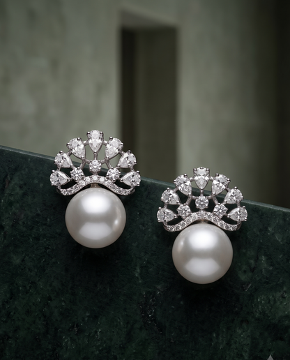 Pearl Crown Studs