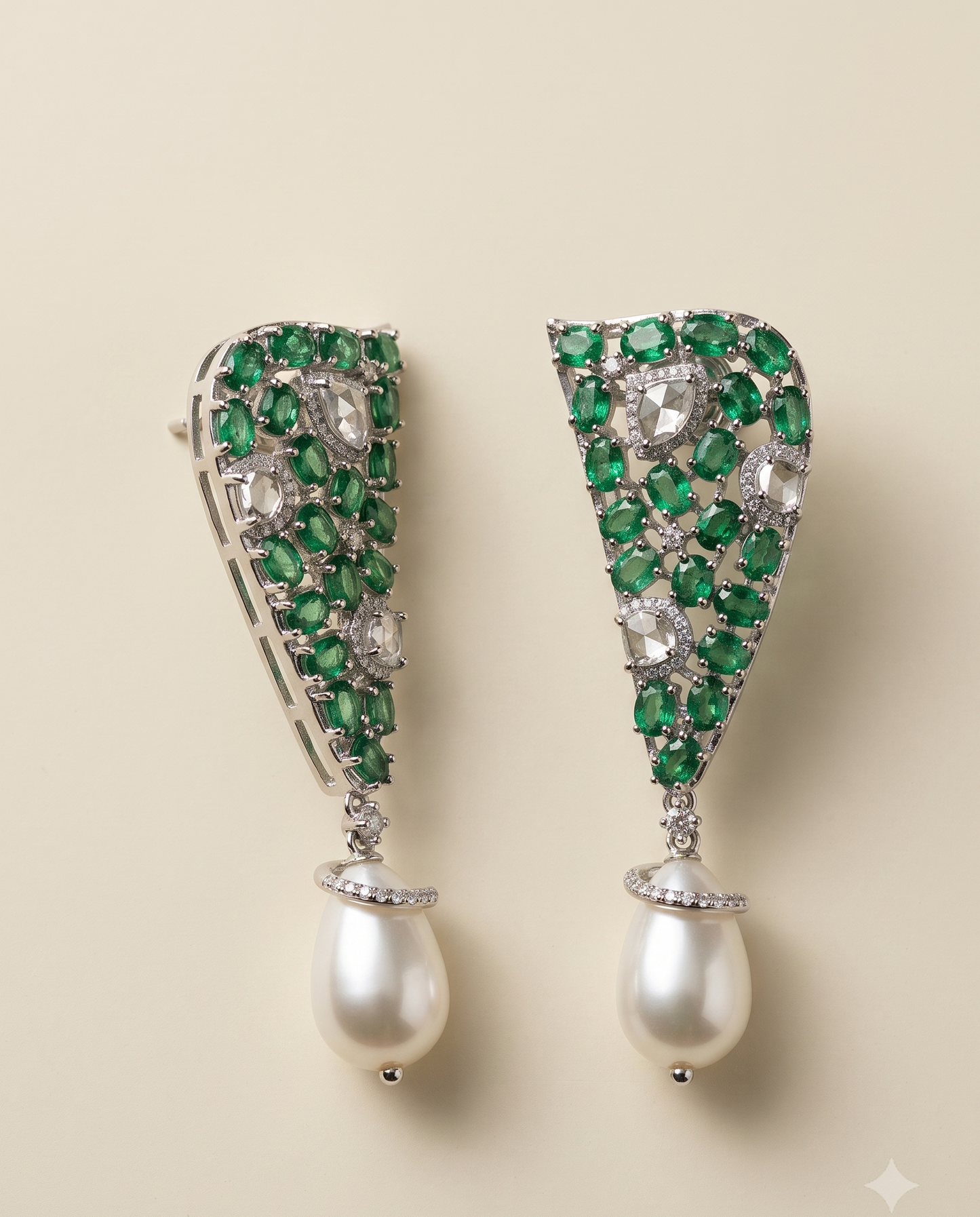 Pearl Emerald Zenith Earrings