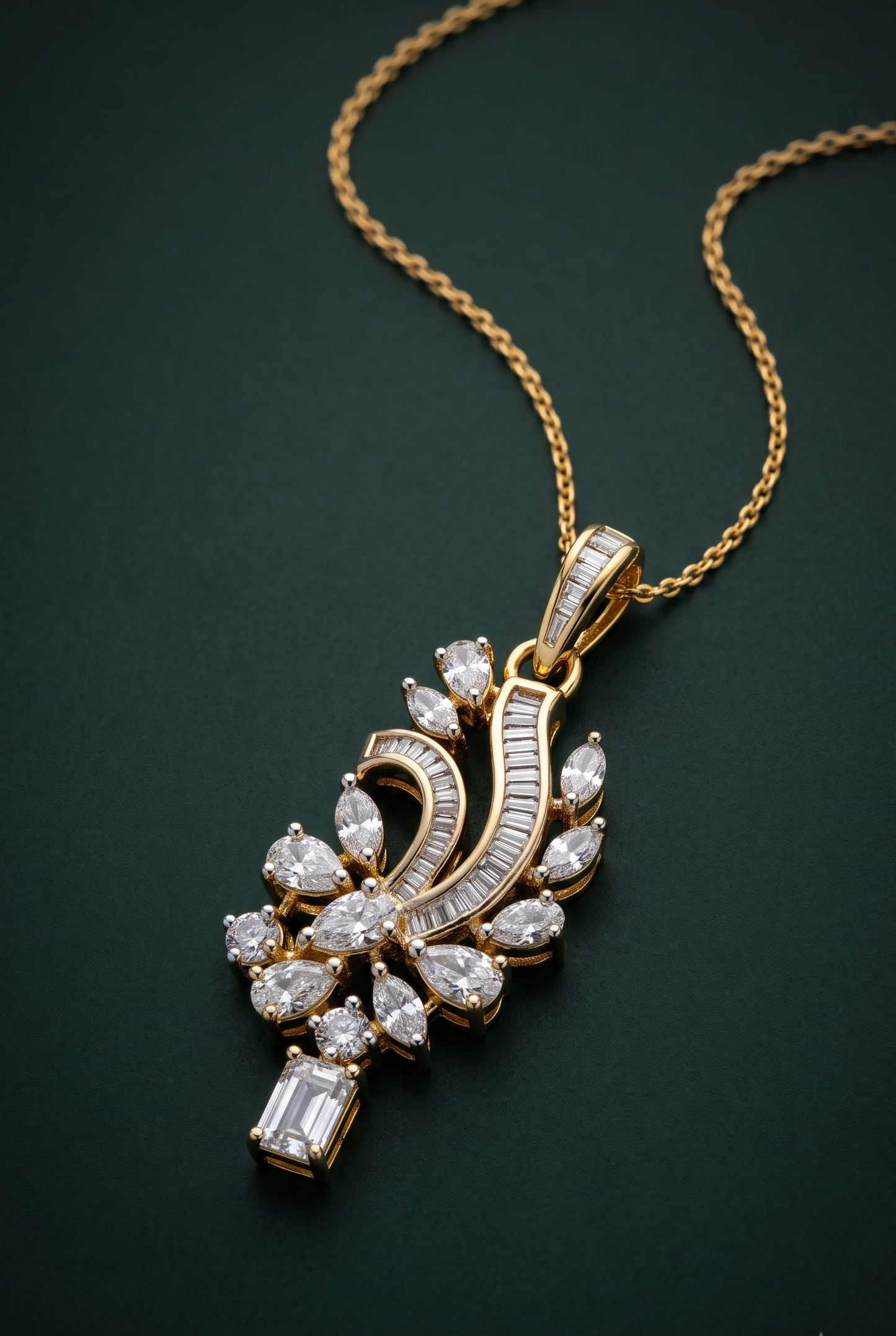 Pure Silver Flame Chain Pendant