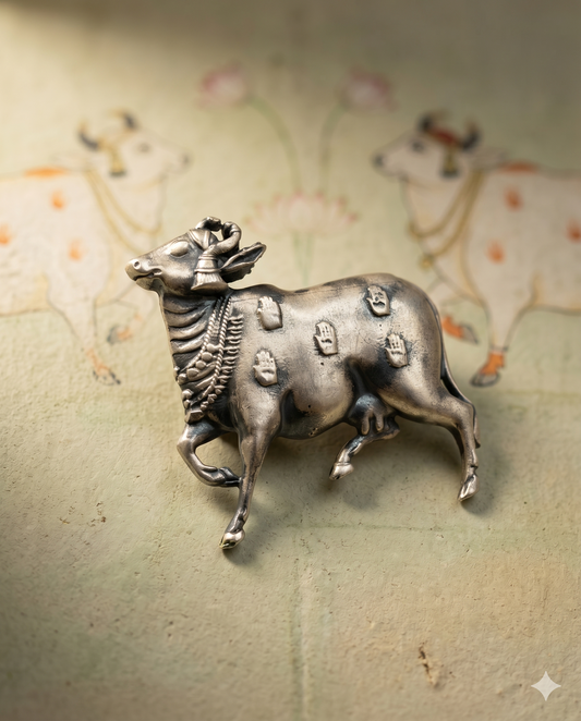 Pure Silver Nandi Brooch