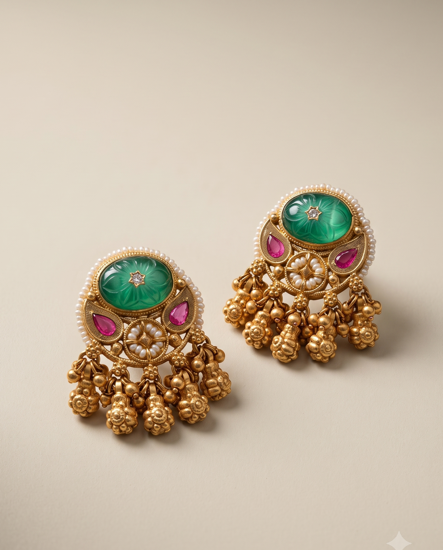 Neelam Golden Earrings