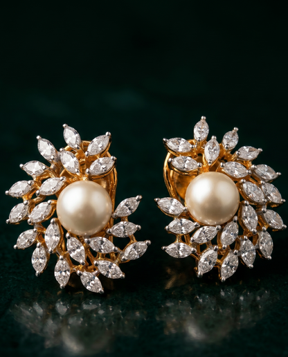 Pure Silver Pearl Elegance Studs
