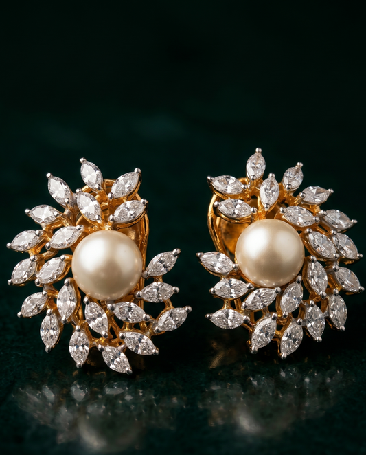 Pure Silver Pearl Elegance Studs