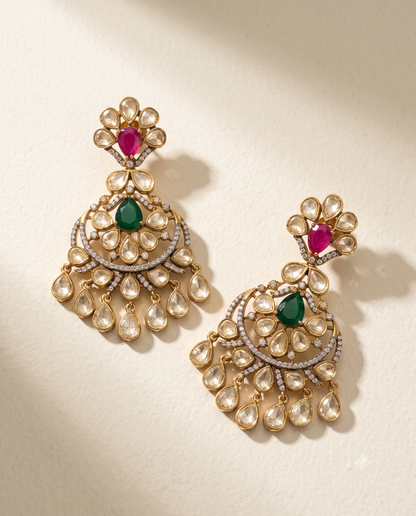 Dual Melange Polki Jhumkas