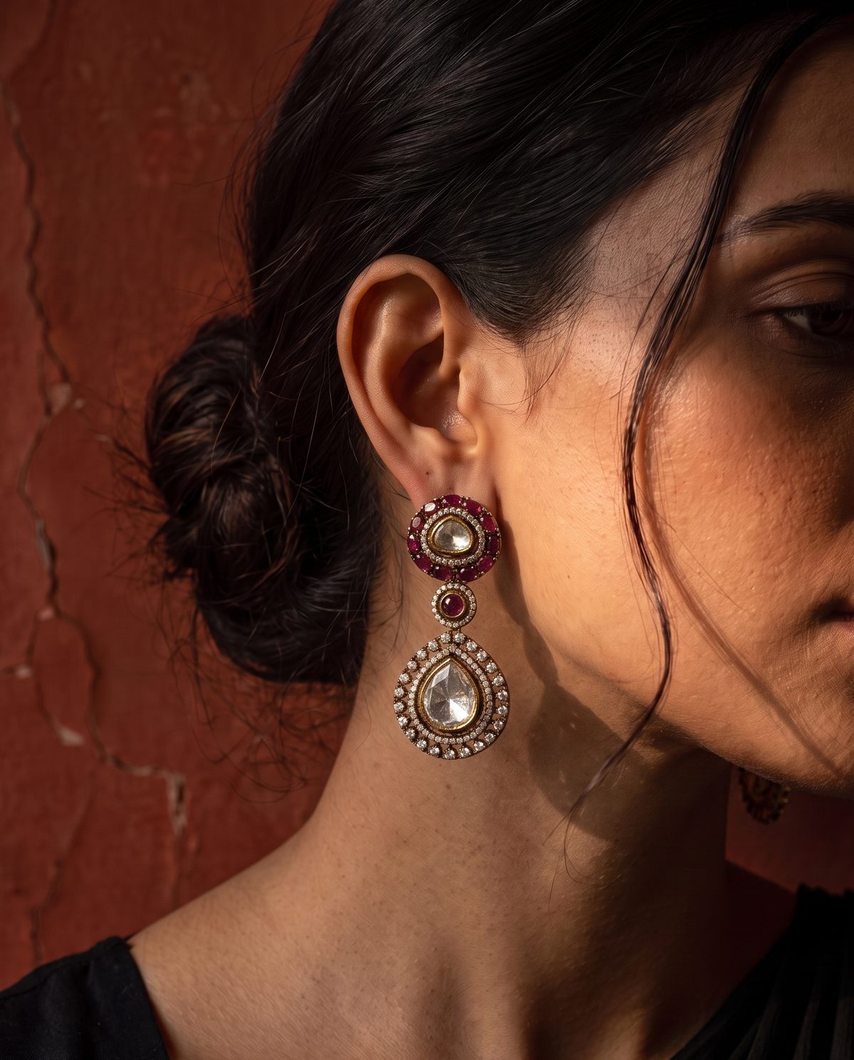 Ruby Petal Earrings