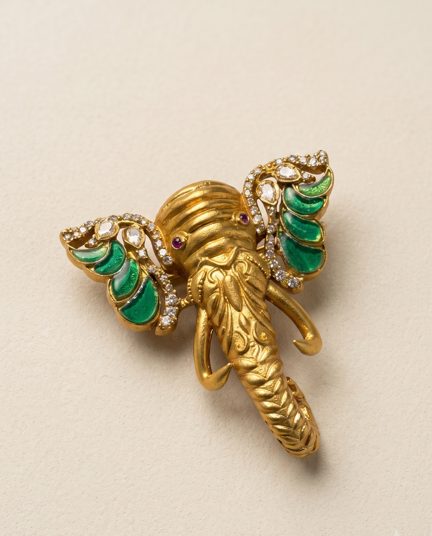 Airavata Emerald Brooch