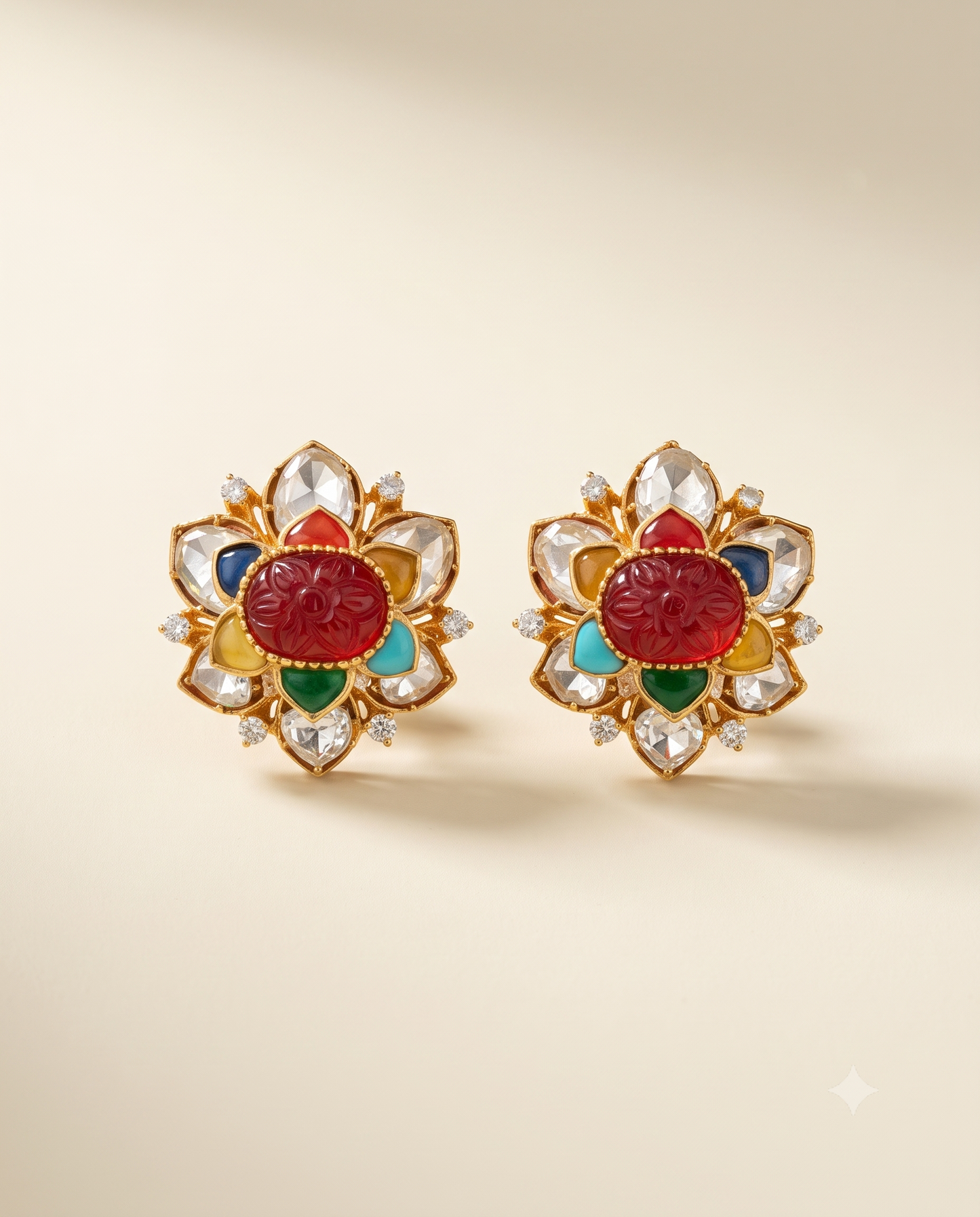 Navratna Pearl Necklace Set