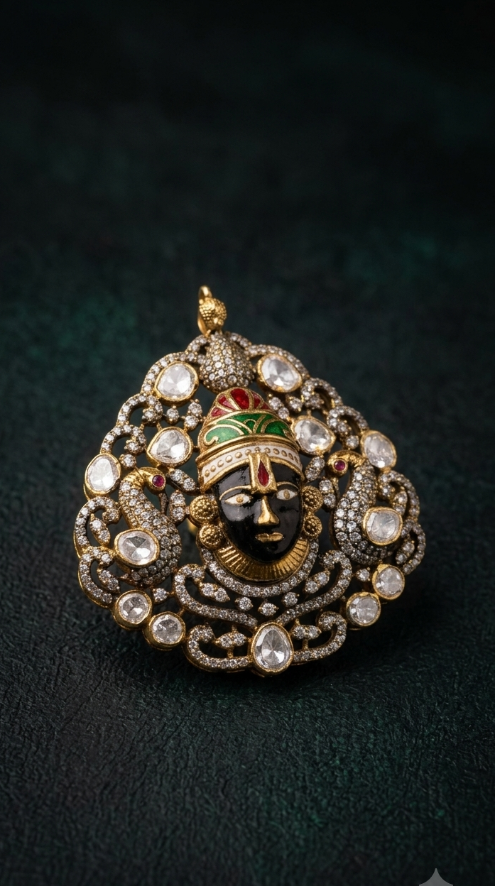 92.5 Silver Moissanite Vishnu Pendant