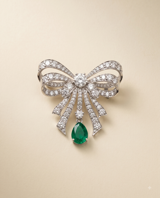 Pure Silver Eternal Bow Brooch