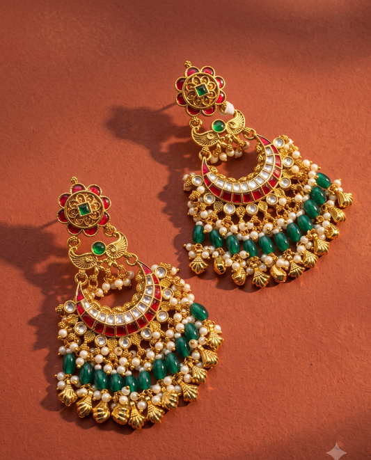 Mehr Pachi Kundan Jhumkas