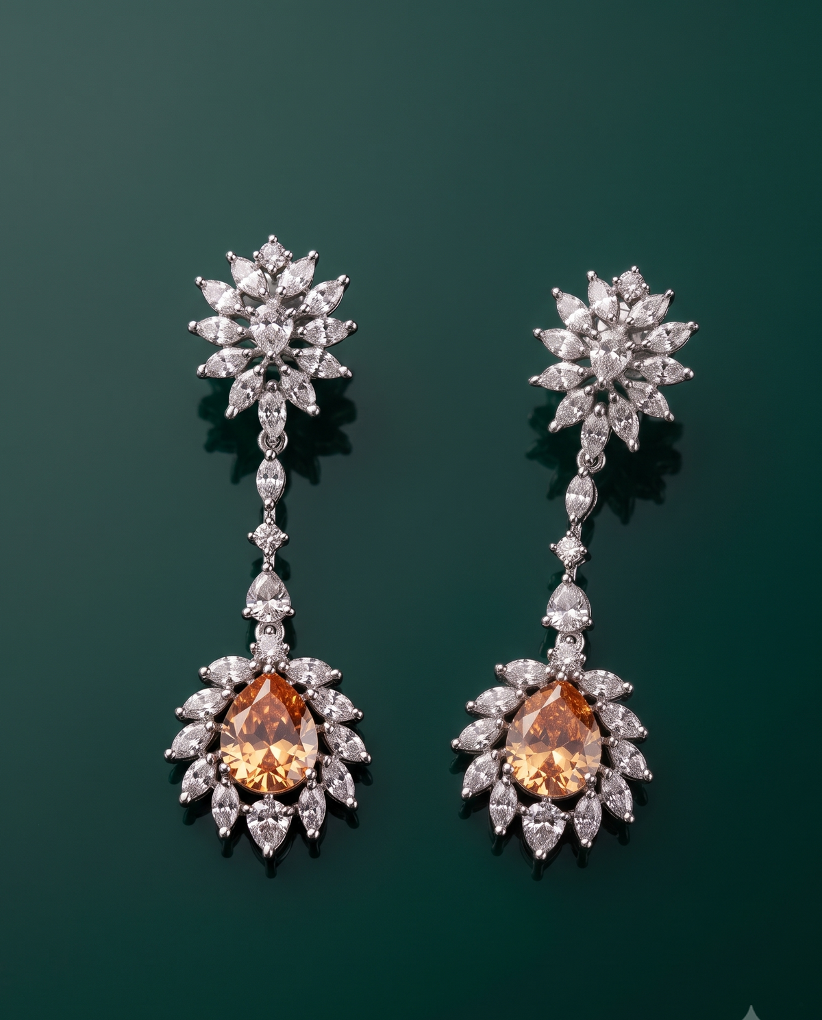 Fire Opal Marquise Necklace Set