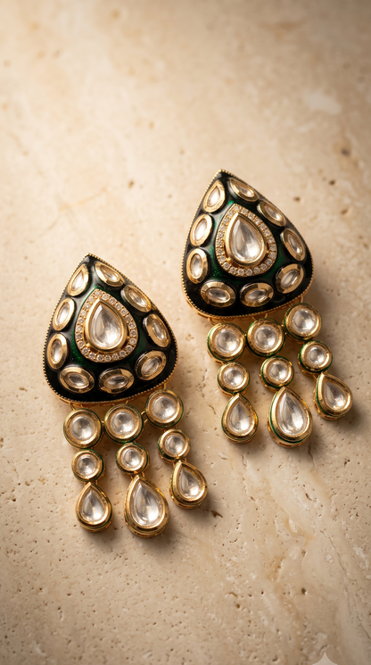 Emerald Kundan Jhumka