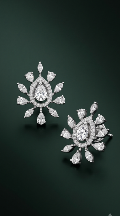 Pure Silver Sunburst Studs