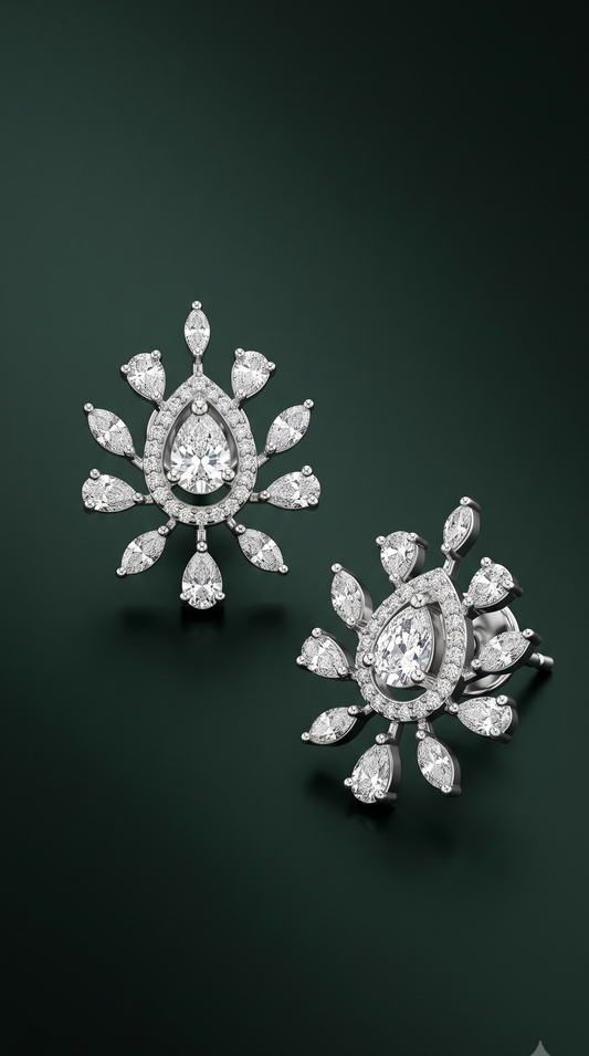 Pure Silver Sunburst Studs