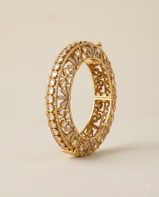 Polki Noir Golden Bracelet