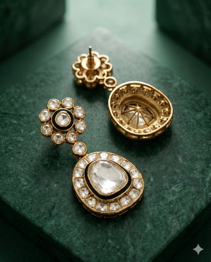 Royal Polki Chandra Earrings