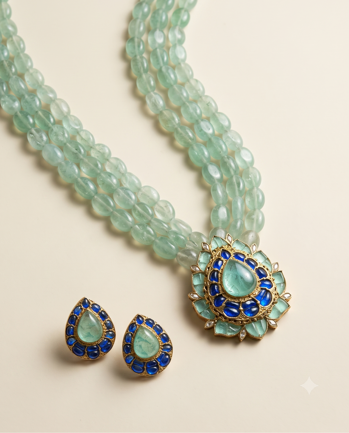 Azure Lotus Necklace Set
