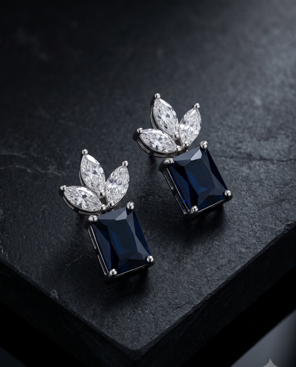 Marquise Sapphire Studs