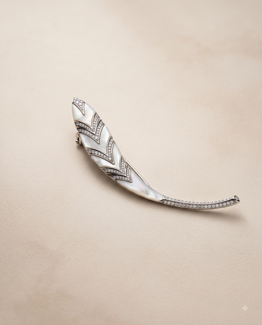 Pure Silver Pearl Elegance Brooch