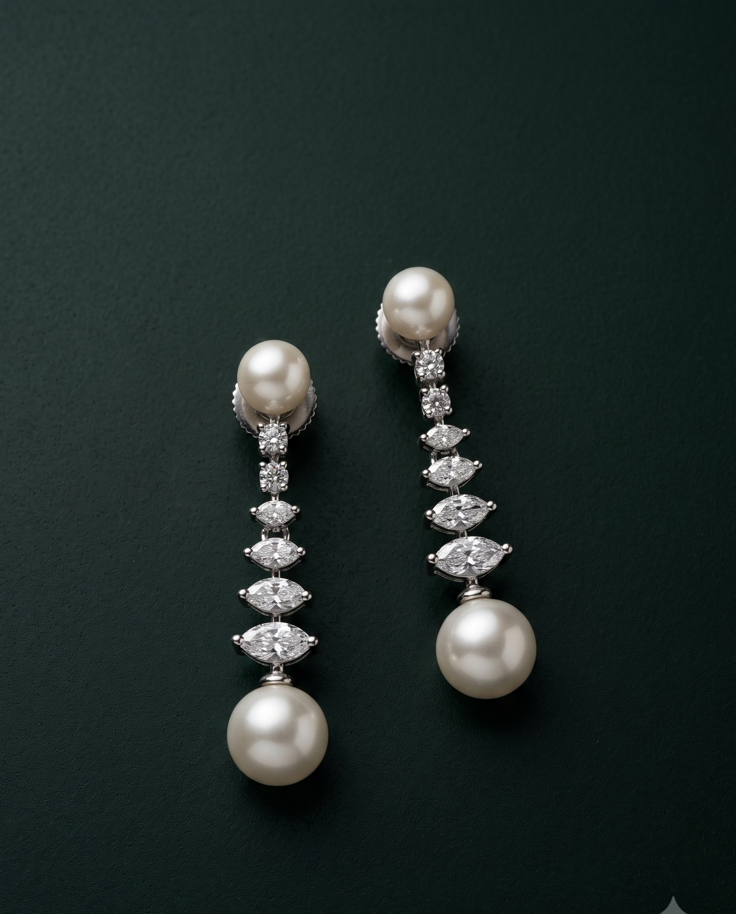 Dual Pearl Column Earrings