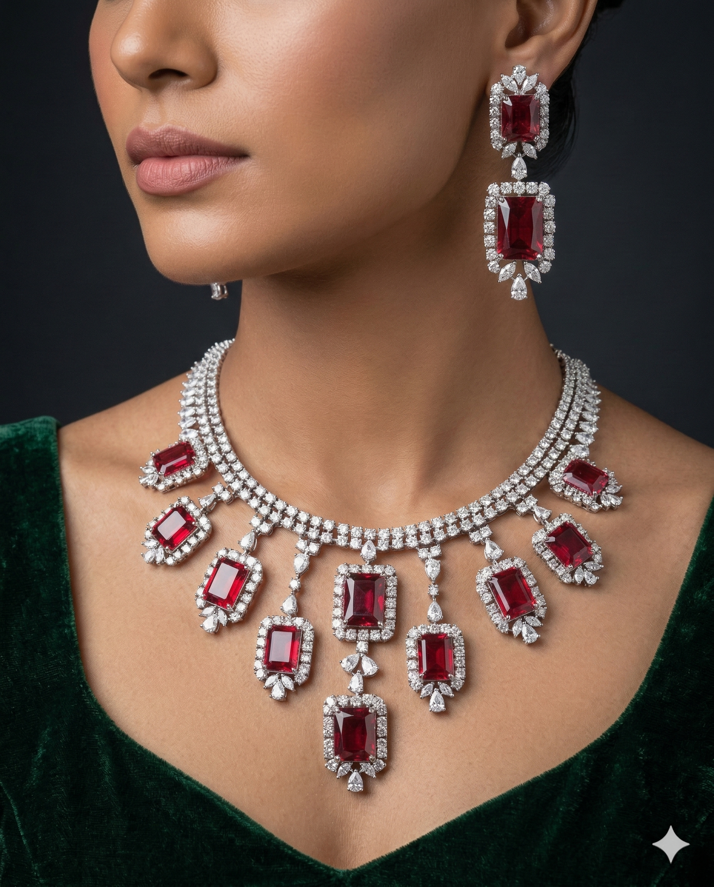 Crimson Gala Necklace Set