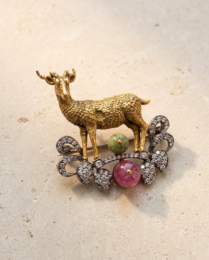 Golden Mrig Brooch