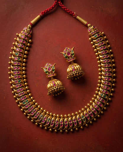 Golden Manga Mala Necklace Set