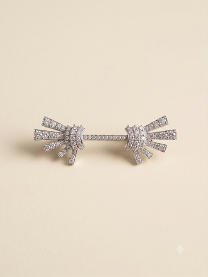 Pure Silver Twin Flare Brooch