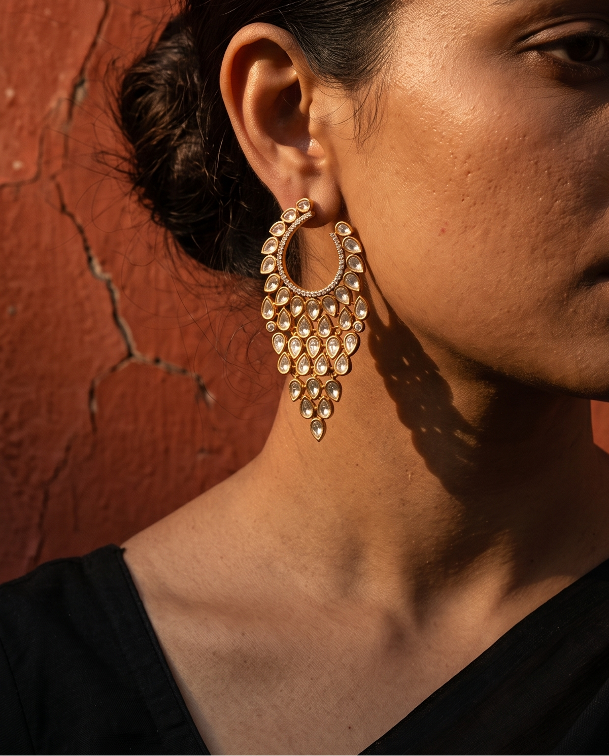 Polki Cascade Jhumkas
