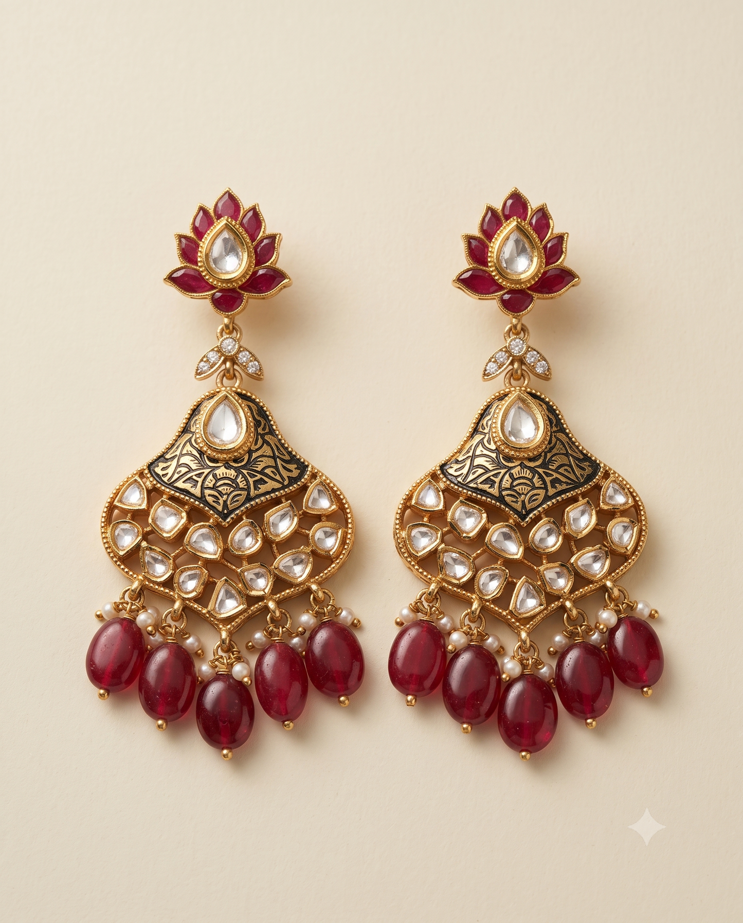 Polki Beaded Necklace Set