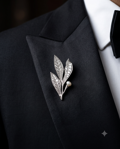 Pure Silver Fortune Pearl Brooch