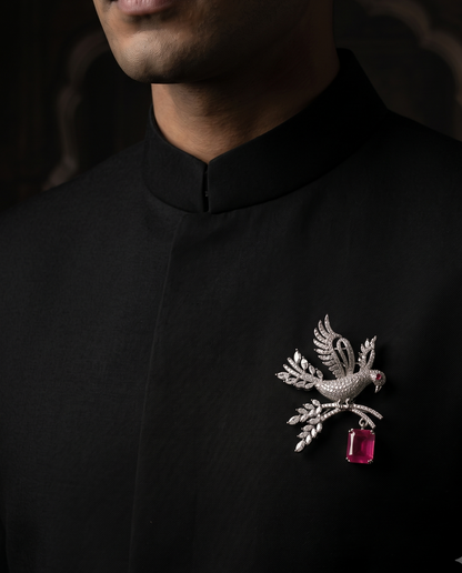 Ruby Dove Brooch
