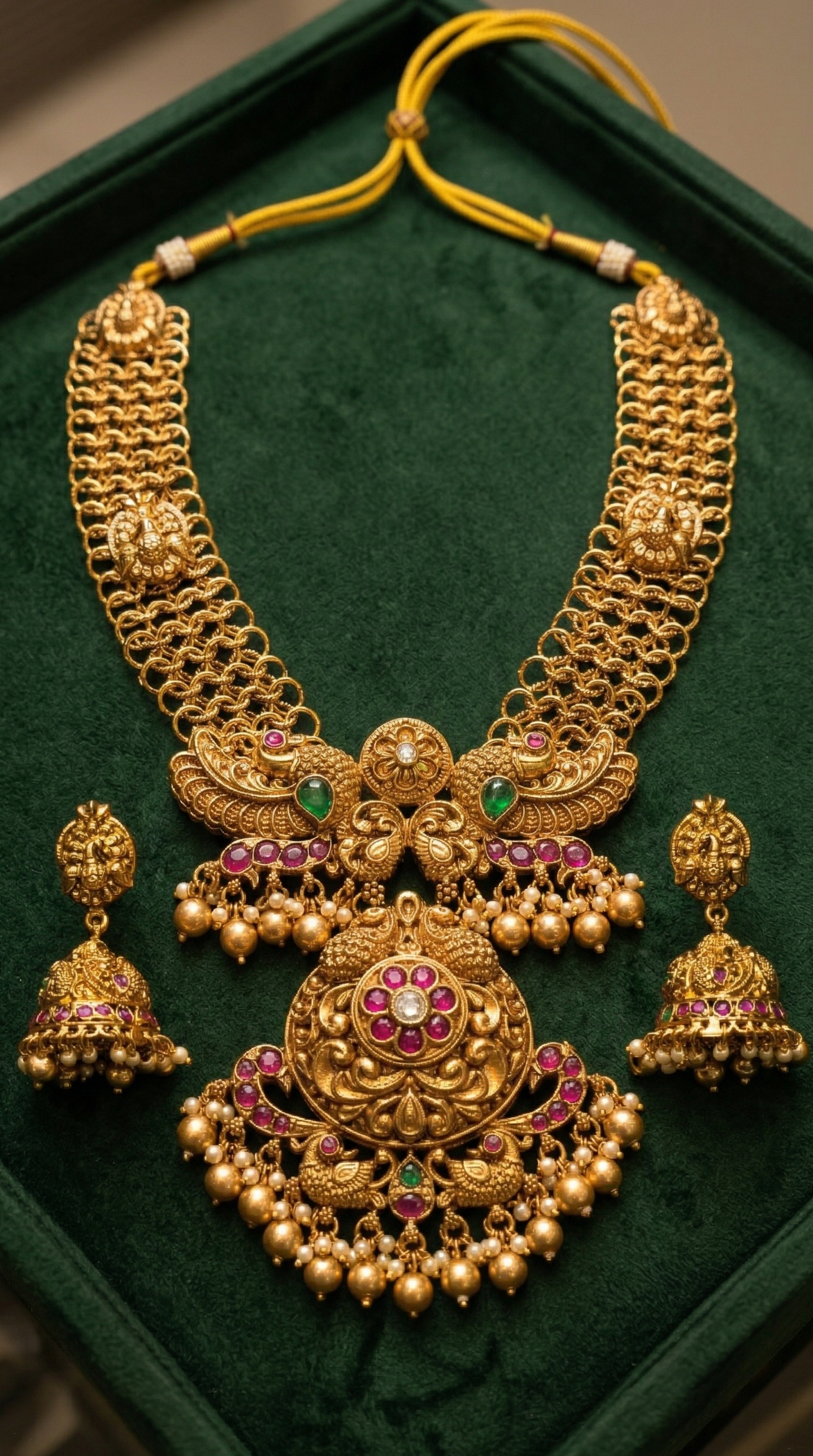 Temple Mayur Necklace Set