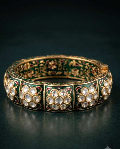 Polki Meenakari Kada Bracelet