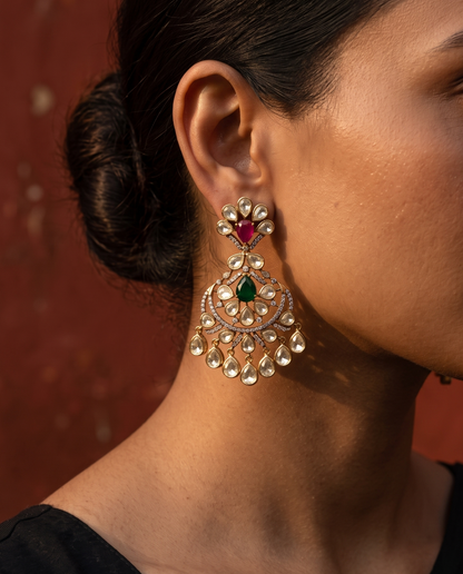 Dual Melange Polki Jhumkas