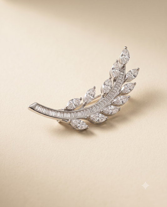 Pure Silver Laurel Brooch