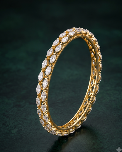 Pure Silver Dual Marquise Bangle