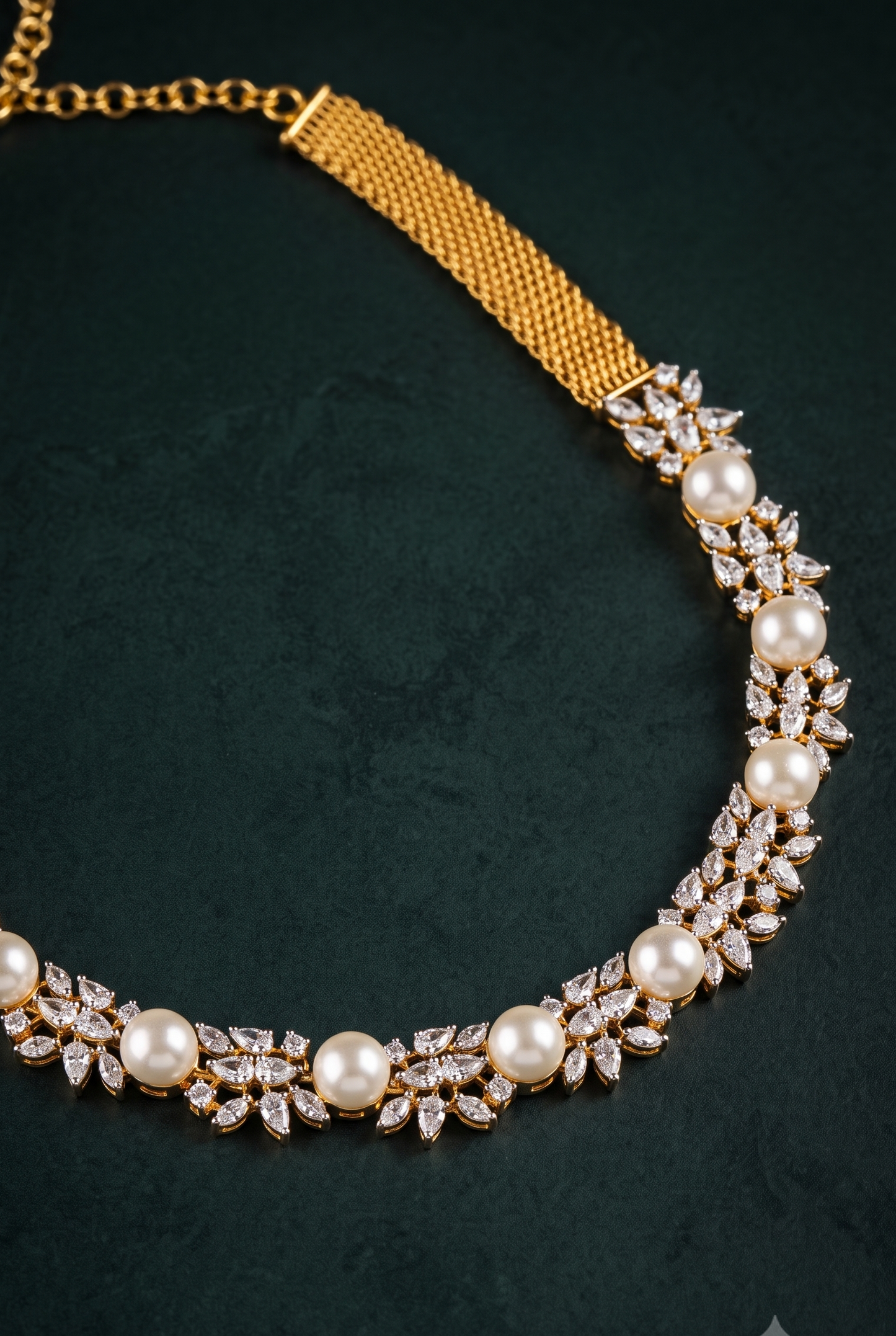 Pure Silver Pearl Brilliance Necklace Set