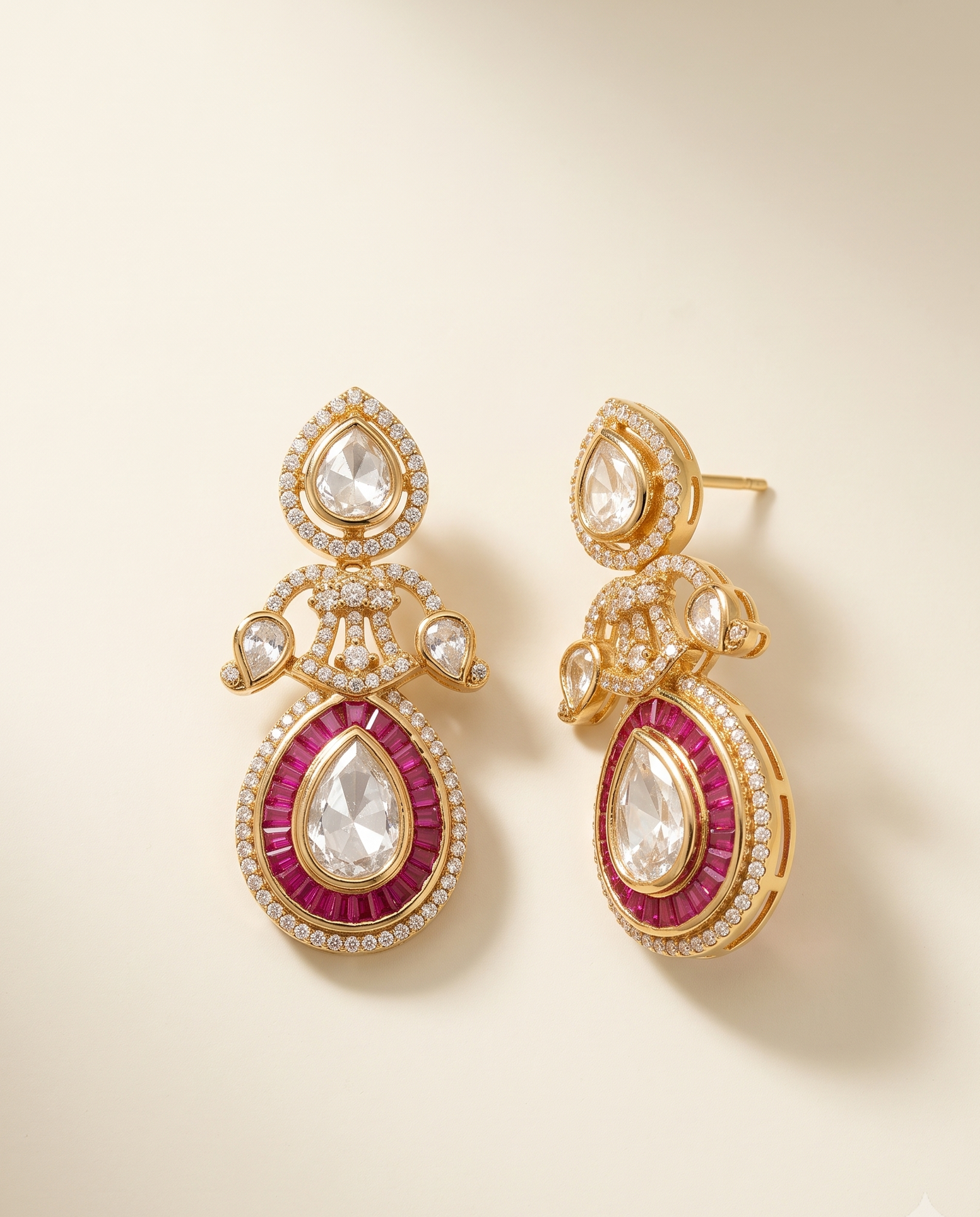 Ruby Radiance Polki Earrings