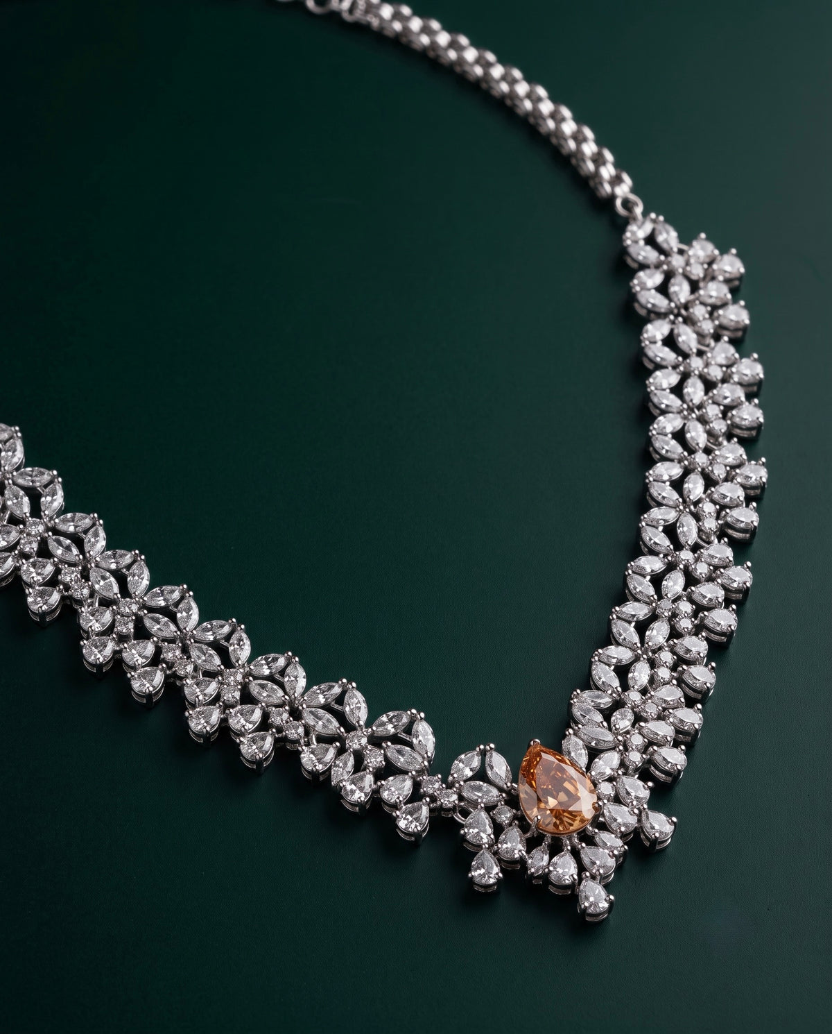 Fire Opal Marquise Necklace Set