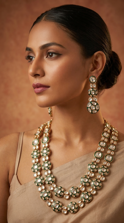 Dual Meenakari Necklace Set