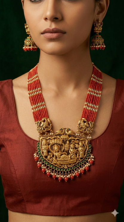 Temple Coral Necklace set